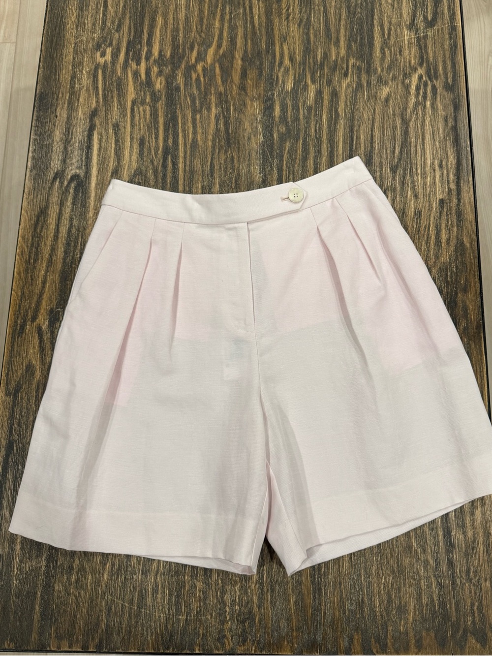 Derek Lam 10 Crosby Terri Wide Leg Shorts Size 12 Primrose Pink Linen NWT $375